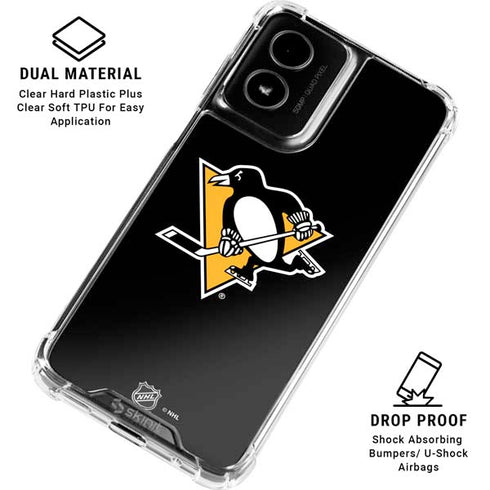 NHL Pittsburgh Penguins Solid Background Moto G Power 5G (2024) Clear Case