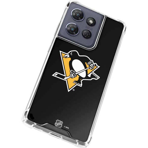 NHL Pittsburgh Penguins Solid Background Moto G Power 5G (2025) Clear Case
