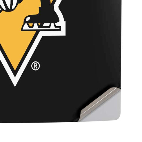 NHL Pittsburgh Penguins Solid Background PS5 Pro Disk Console Skin