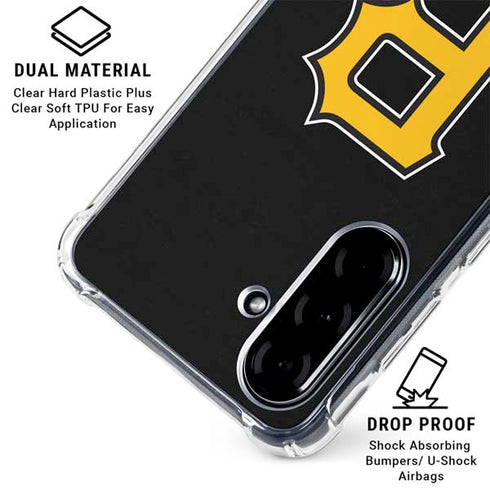 MLB Pittsburgh Pirates - Solid Distressed Galaxy A36 5G Clear Case