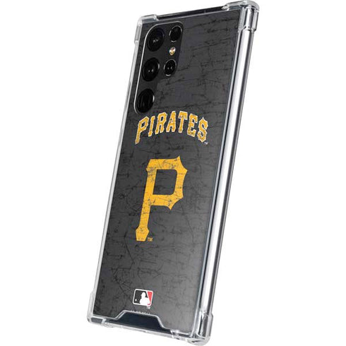 MLB Pittsburgh Pirates - Solid Distressed Galaxy S23 Ultra Clear Case
