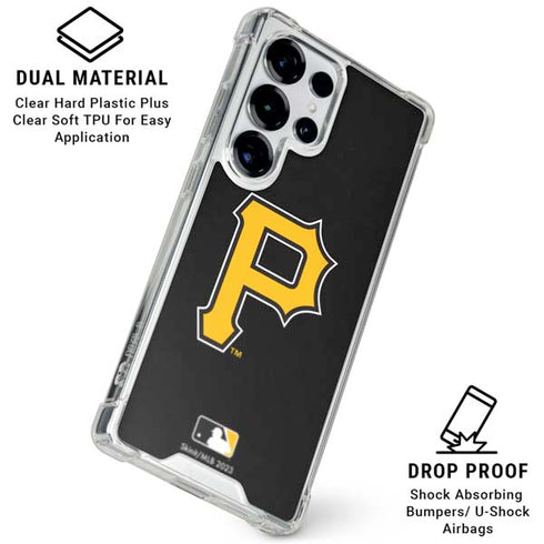 MLB Pittsburgh Pirates - Solid Distressed Galaxy S26 Ultra Clear Case
