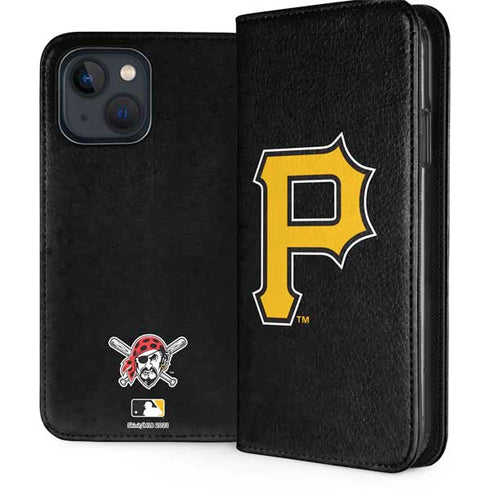 MLB Pittsburgh Pirates - Solid Distressed iPhone 15 Plus Folio Case