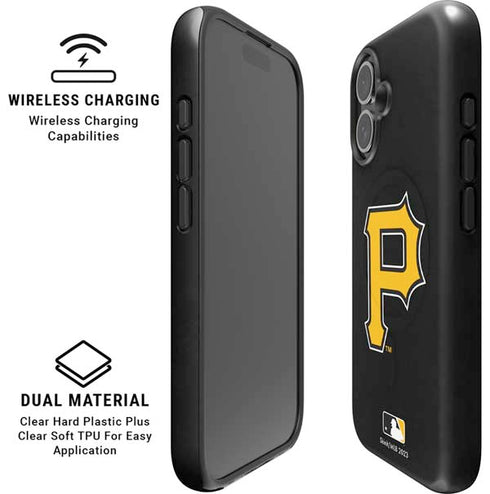 MLB Pittsburgh Pirates - Solid Distressed iPhone 16 Plus Magsafe Impact Case