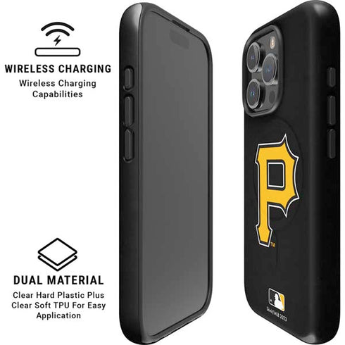 MLB Pittsburgh Pirates - Solid Distressed iPhone 16 Pro Max Magsafe Impact Case