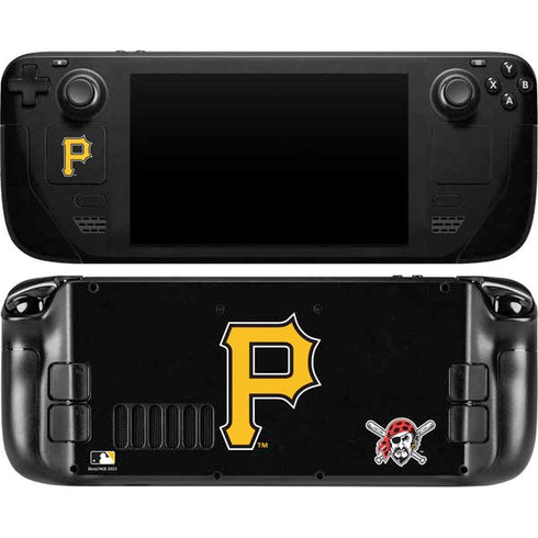 MLB Pittsburgh Pirates - Solid Distressed Steam Deck Handheld Gaming Computer Skin