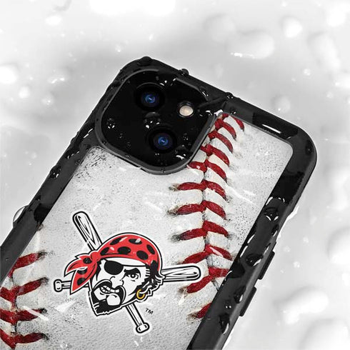 MLB Pittsburgh Pirates Game Ball iPhone 15 Plus Waterproof Case