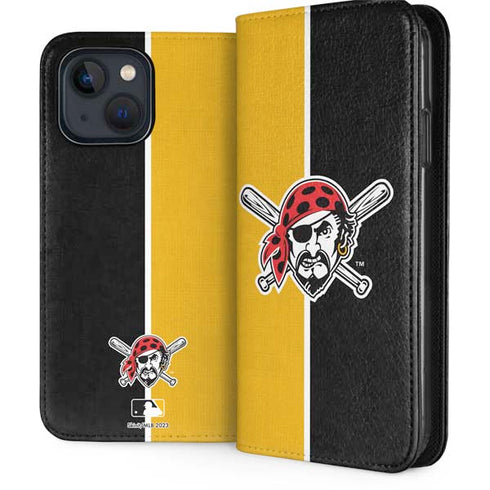 MLB Pittsburgh Pirates Split iPhone 15 Plus Folio Case