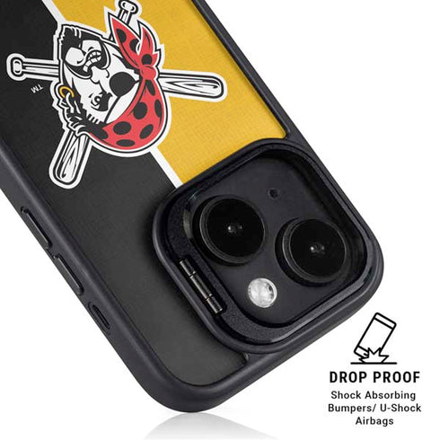 MLB Pittsburgh Pirates Split iPhone 15 Plus Kickstand Case