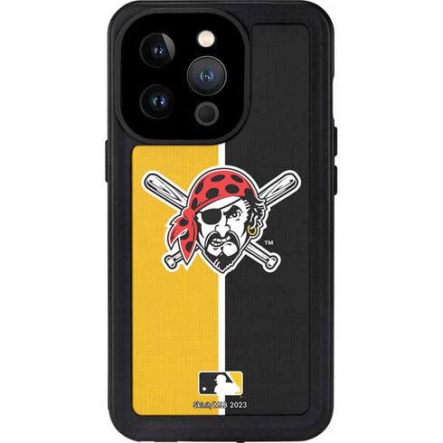 MLB Pittsburgh Pirates Split iPhone 15 Pro Waterproof Case