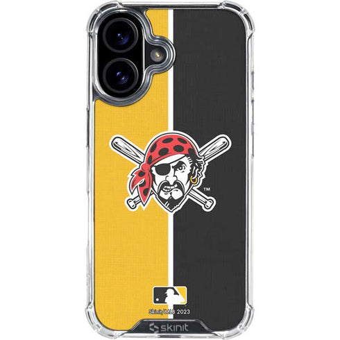 MLB Pittsburgh Pirates Split iPhone 16 Plus Clear Case