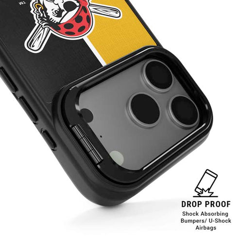 MLB Pittsburgh Pirates Split iPhone 17 Pro Kickstand Case