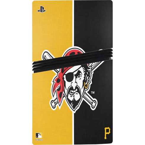 MLB Pittsburgh Pirates Split PS5 Pro Disk Console Skin