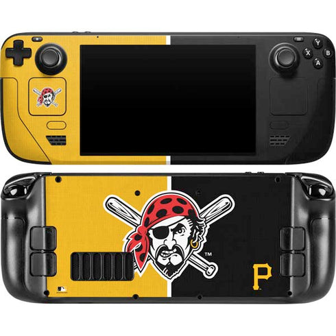 MLB Pittsburgh Pirates Split Steam Deck Handheld Gaming Computer OLED Skin