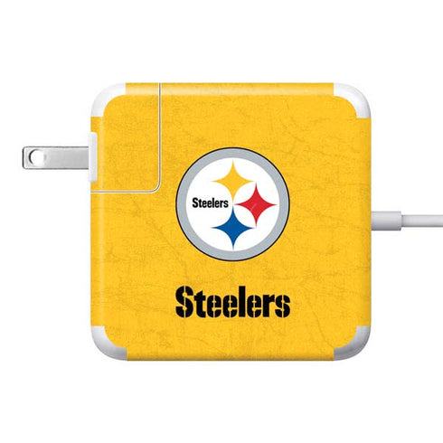 NFL Pittsburgh Steelers - Alternate Distressed 85W Power Adapter (15 and 17 inch MacBook Pro Charger) Skin