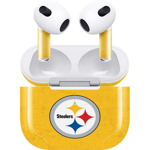 NFL Pittsburgh Steelers - Alternate Distressed Apple AirPods (3rd Gen 2021) Skin