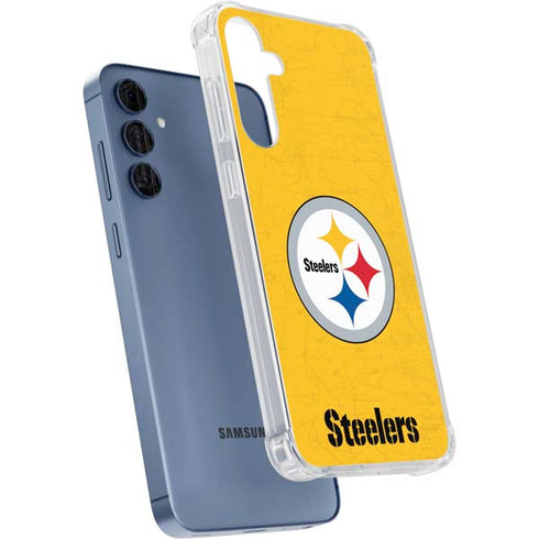 NFL Pittsburgh Steelers - Alternate Distressed Galaxy A55 5G Clear Case