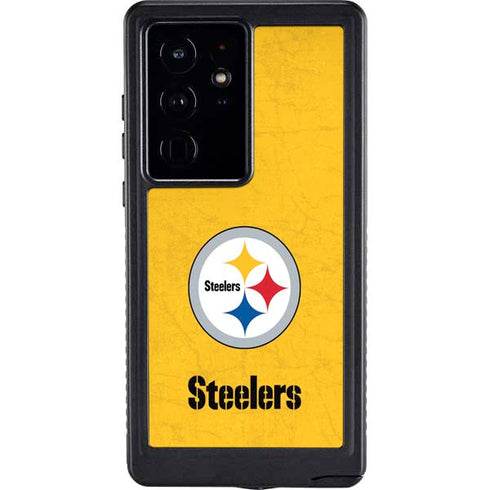 NFL Pittsburgh Steelers - Alternate Distressed Galaxy S24 Ultra Waterproof Case