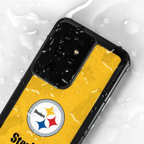 NFL Pittsburgh Steelers - Alternate Distressed Galaxy S24 Ultra Waterproof Case