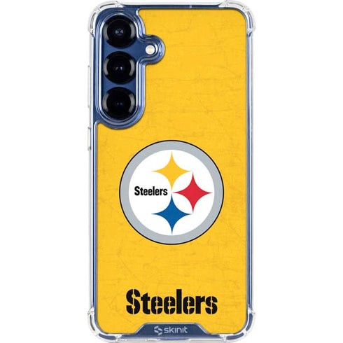 NFL Pittsburgh Steelers - Alternate Distressed Galaxy S25 Clear Case