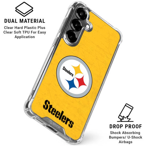 NFL Pittsburgh Steelers - Alternate Distressed Galaxy S26 Clear Case