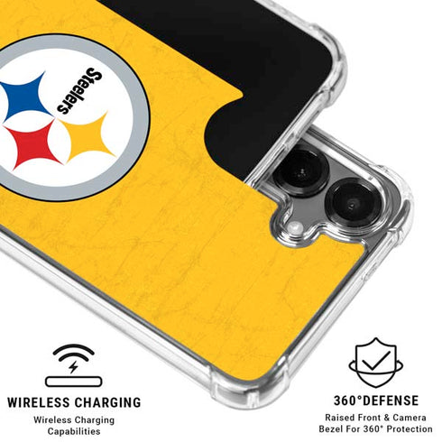 NFL Pittsburgh Steelers - Alternate Distressed Galaxy S26 Plus Clear Case