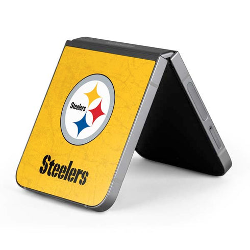 NFL Pittsburgh Steelers - Alternate Distressed Galaxy Z Flip6 Skin