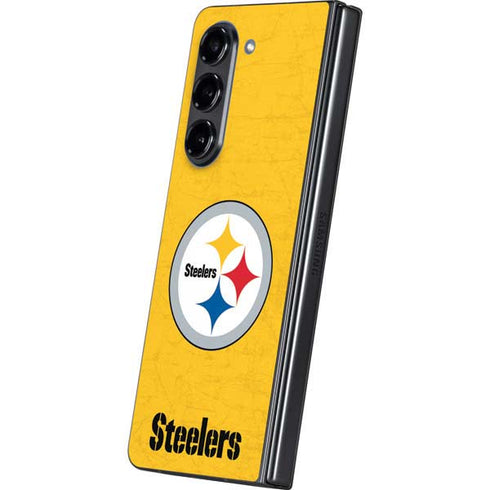 NFL Pittsburgh Steelers - Alternate Distressed Galaxy Z Fold5 5G Skin