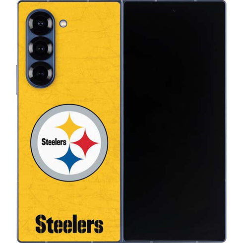 NFL Pittsburgh Steelers - Alternate Distressed Galaxy Z Fold6 Skin