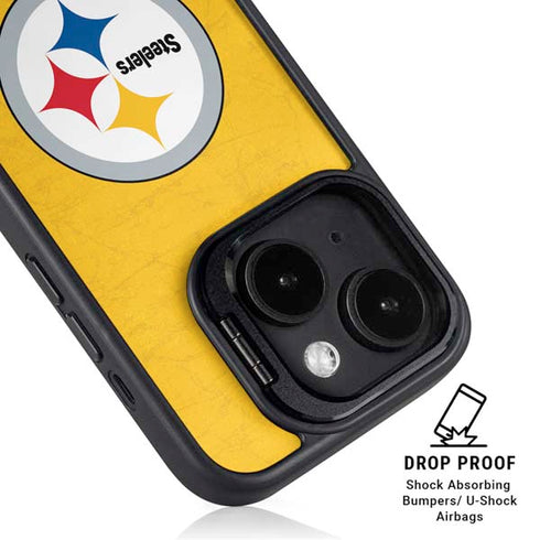 NFL Pittsburgh Steelers - Alternate Distressed iPhone 13 Kickstand Case