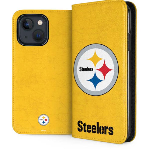 NFL Pittsburgh Steelers - Alternate Distressed iPhone 15 Folio Case