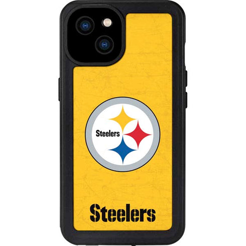 NFL Pittsburgh Steelers - Alternate Distressed iPhone 15 Plus Waterproof Case
