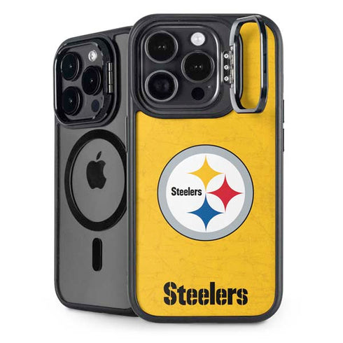 NFL Pittsburgh Steelers - Alternate Distressed iPhone 15 Pro Max Kickstand Case