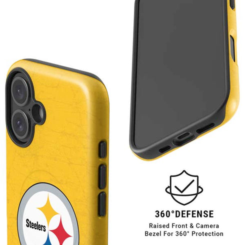 NFL Pittsburgh Steelers - Alternate Distressed iPhone 16 Magsafe Impact Case