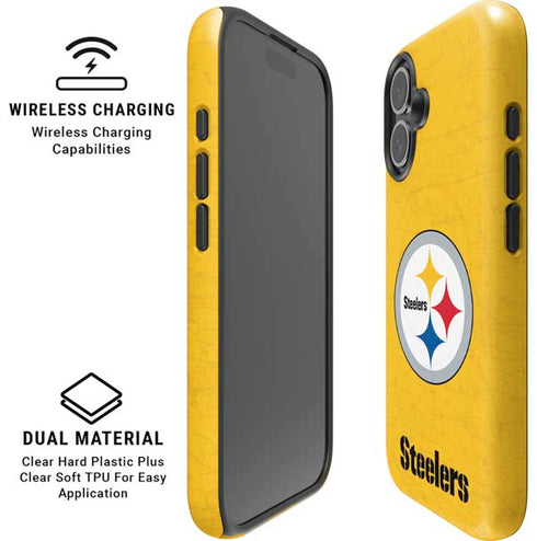 NFL Pittsburgh Steelers - Alternate Distressed iPhone 16 Magsafe Impact Case
