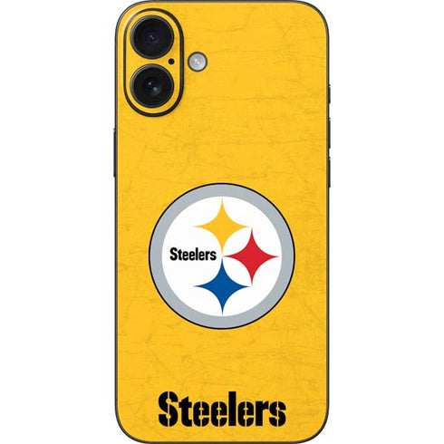 NFL Pittsburgh Steelers - Alternate Distressed iPhone 16 Plus Skin