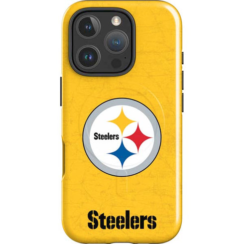 NFL Pittsburgh Steelers - Alternate Distressed iPhone 16 Pro Magsafe Impact Case