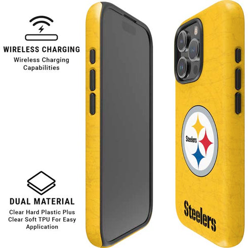 NFL Pittsburgh Steelers - Alternate Distressed iPhone 16 Pro Magsafe Impact Case