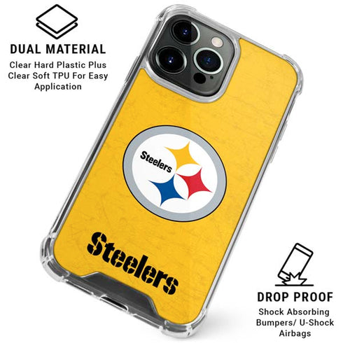 NFL Pittsburgh Steelers - Alternate Distressed iPhone 16 Pro Max Clear Case