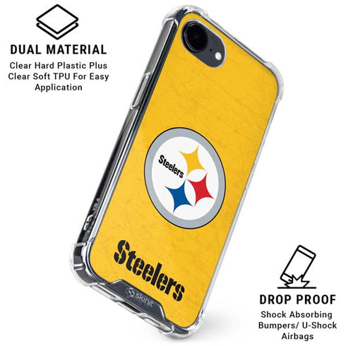 NFL Pittsburgh Steelers - Alternate Distressed iPhone 16e Clear Case
