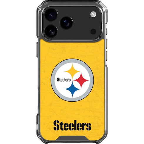 NFL Pittsburgh Steelers - Alternate Distressed iPhone 18 Pro Max Clear Case