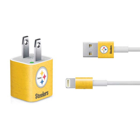 NFL Pittsburgh Steelers - Alternate Distressed iPhone Charger (5W USB) Skin