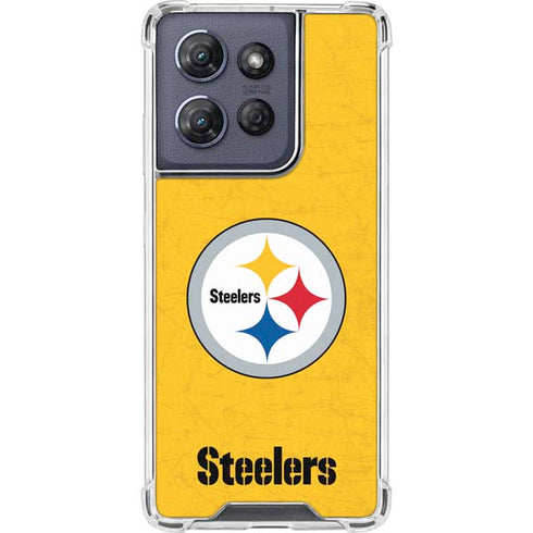 NFL Pittsburgh Steelers - Alternate Distressed Moto G 5G (2025) Clear Case