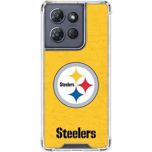 NFL Pittsburgh Steelers - Alternate Distressed Moto G Play 5G (2025) Clear Case
