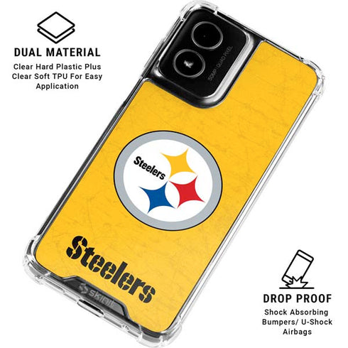 NFL Pittsburgh Steelers - Alternate Distressed Moto G Power 5G (2024) Clear Case