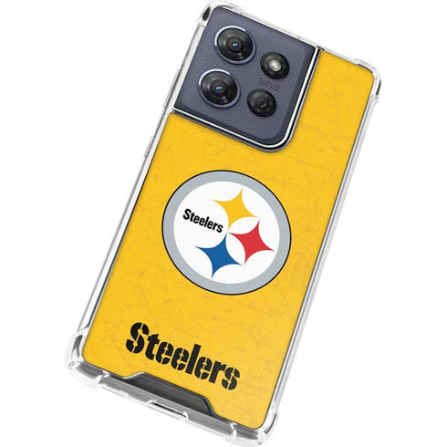 NFL Pittsburgh Steelers - Alternate Distressed Moto G Power 5G (2025) Clear Case