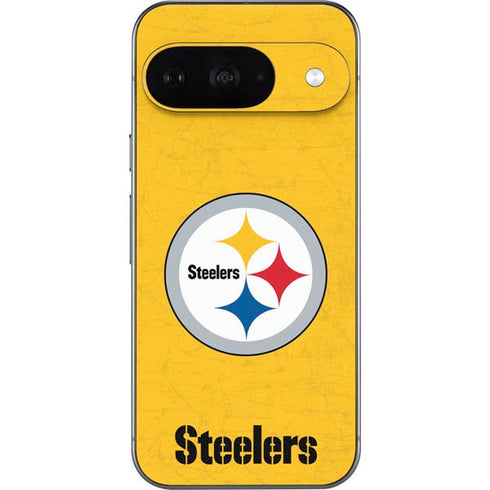NFL Pittsburgh Steelers - Alternate Distressed Google Pixel 9 Skin