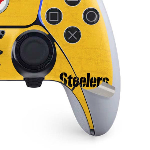 NFL Pittsburgh Steelers - Alternate Distressed PS5 DualSense Edge Pro Controller Skin