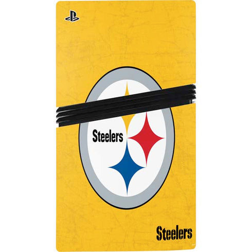 NFL Pittsburgh Steelers - Alternate Distressed PS5 Pro Disk Bundle Skin