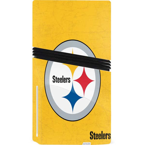 NFL Pittsburgh Steelers - Alternate Distressed PS5 Pro Disk Bundle Skin